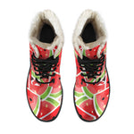 Cute Watermelon Slices Pattern Print Comfy Boots GearFrost