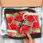 Cute Watermelon Slices Pattern Print Comfy Boots GearFrost