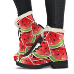 Cute Watermelon Slices Pattern Print Comfy Boots GearFrost
