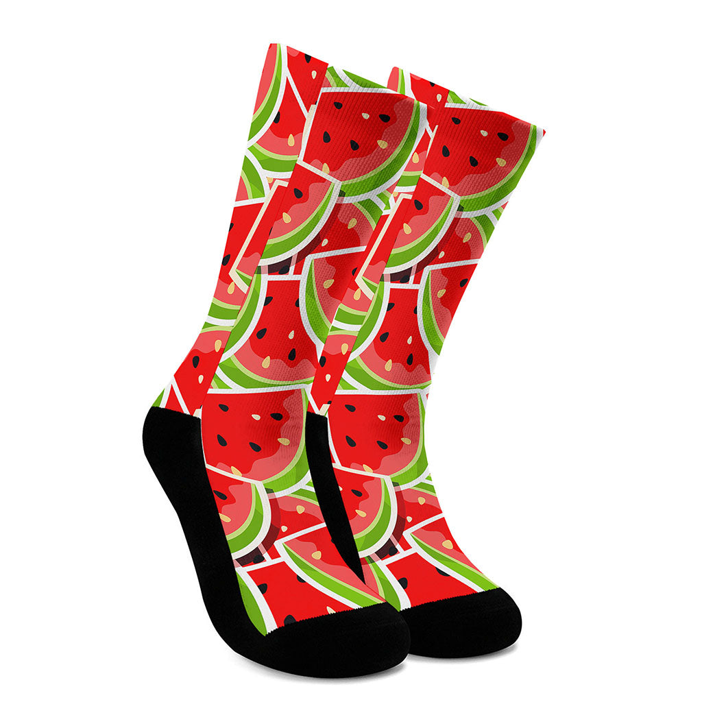 Cute Watermelon Slices Pattern Print Crew Socks