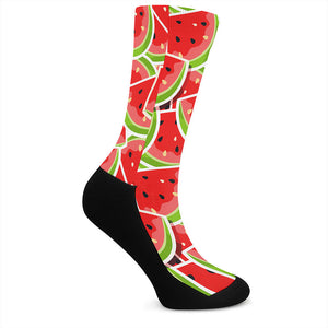 Cute Watermelon Slices Pattern Print Crew Socks