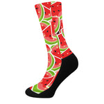 Cute Watermelon Slices Pattern Print Crew Socks