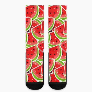 Cute Watermelon Slices Pattern Print Crew Socks