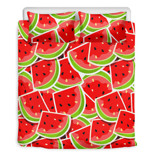 Cute Watermelon Slices Pattern Print Duvet Cover Bedding Set