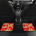 Cute Watermelon Slices Pattern Print Front and Back Car Floor Mats