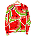 Cute Watermelon Slices Pattern Print Men's Crewneck Sweatshirt