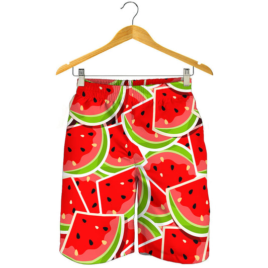 Cute Watermelon Slices Pattern Print Men's Shorts
