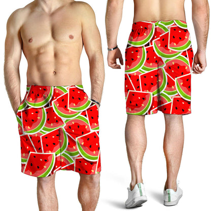 Cute Watermelon Slices Pattern Print Men's Shorts