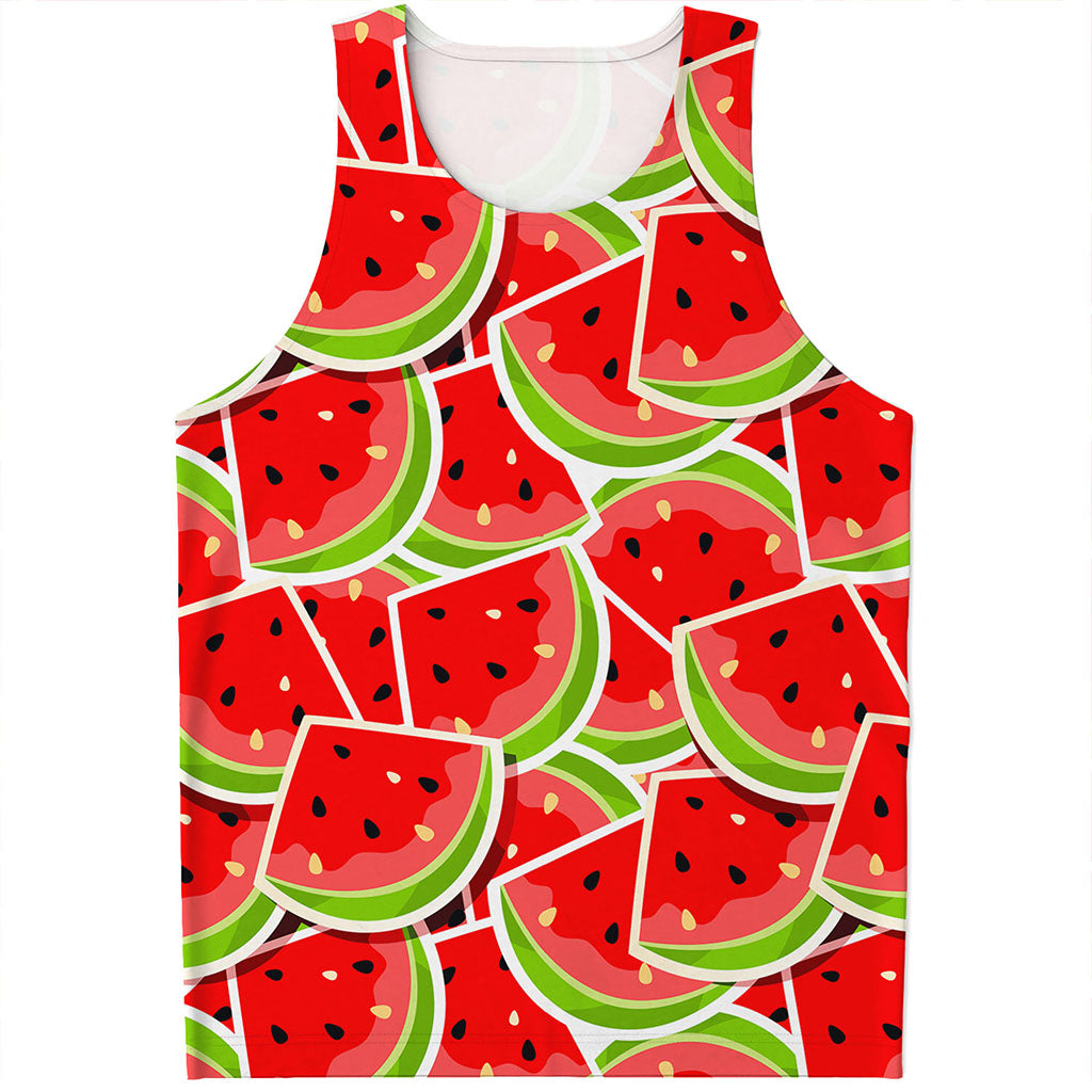 Cute Watermelon Slices Pattern Print Men's Tank Top