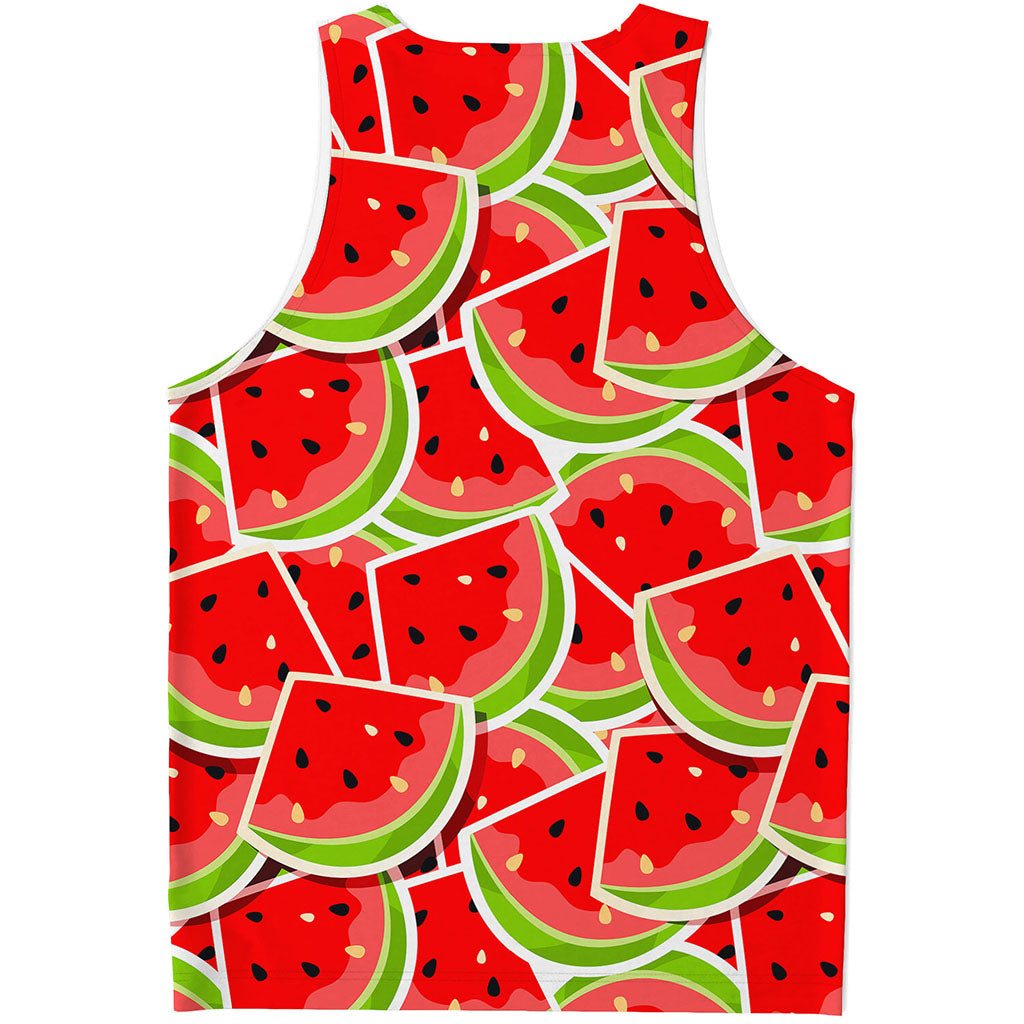 Cute Watermelon Slices Pattern Print Men's Tank Top