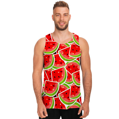 Cute Watermelon Slices Pattern Print Men's Tank Top