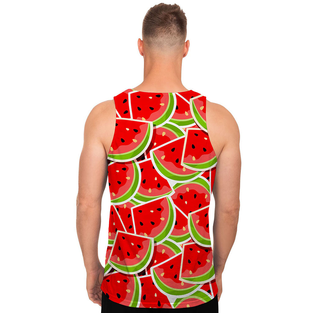 Cute Watermelon Slices Pattern Print Men's Tank Top