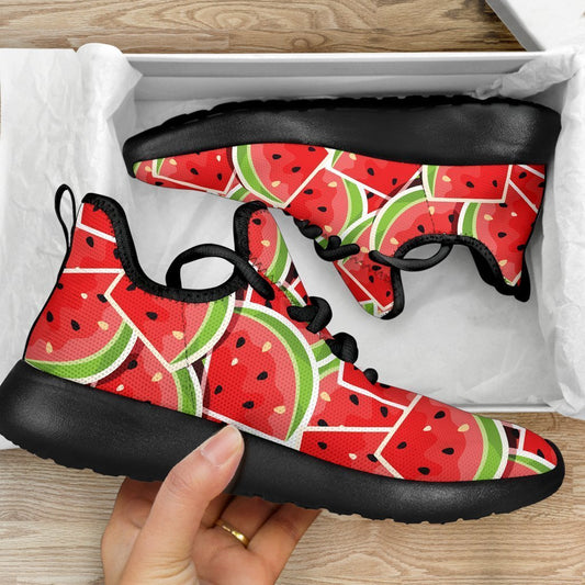 Cute Watermelon Slices Pattern Print Mesh Knit Shoes GearFrost