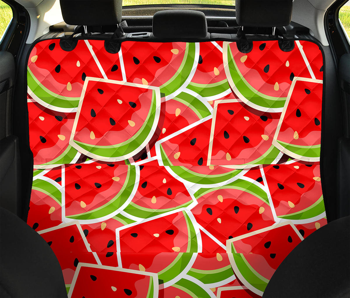 Cute Watermelon Slices Pattern Print Pet Car Back Seat Cover