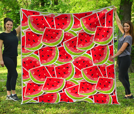 Cute Watermelon Slices Pattern Print Quilt
