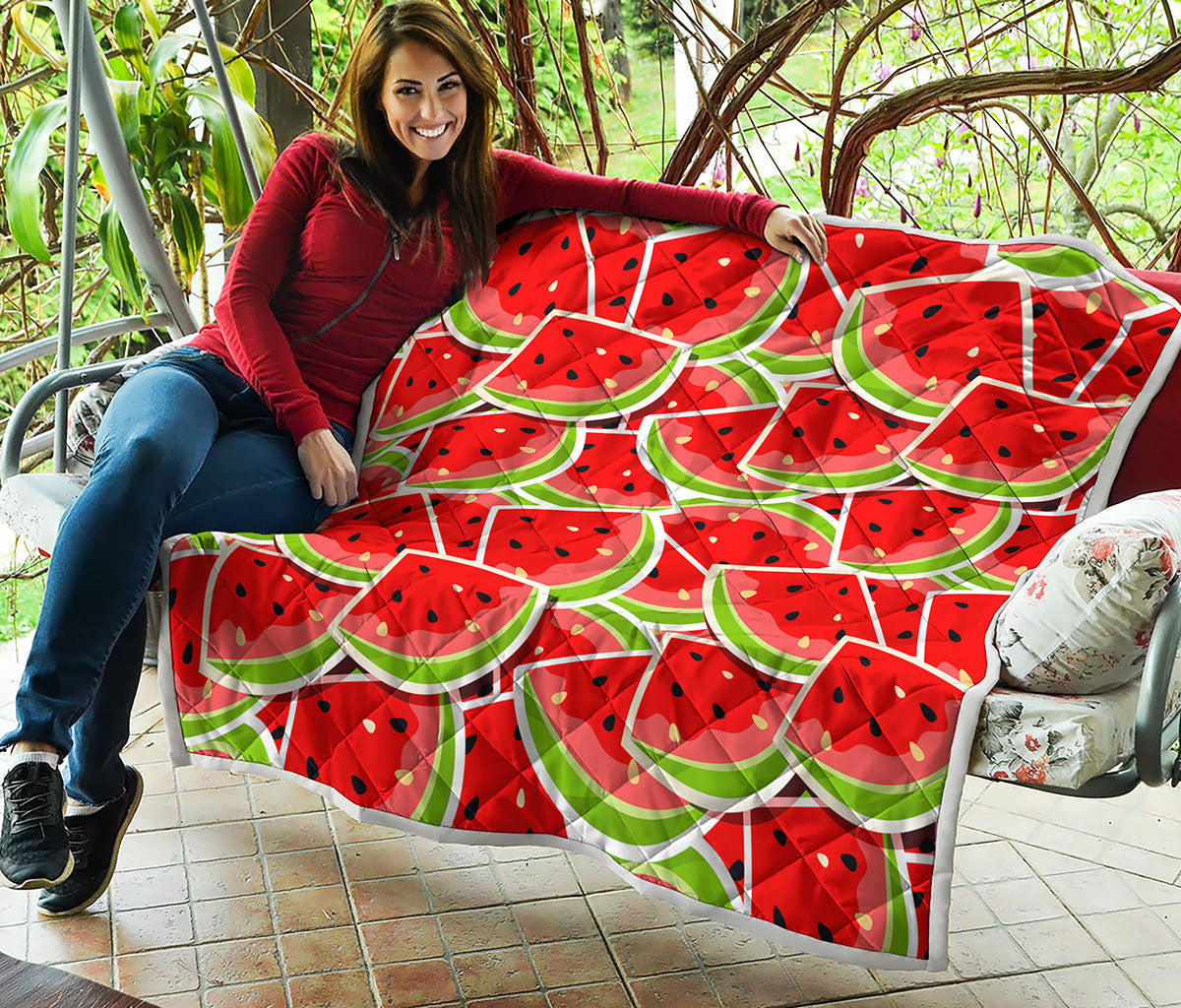 Cute Watermelon Slices Pattern Print Quilt