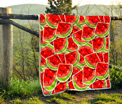 Cute Watermelon Slices Pattern Print Quilt