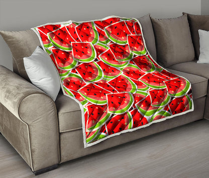 Cute Watermelon Slices Pattern Print Quilt