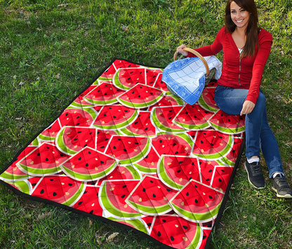 Cute Watermelon Slices Pattern Print Quilt