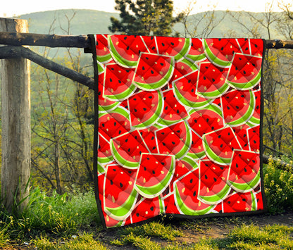 Cute Watermelon Slices Pattern Print Quilt