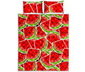 Cute Watermelon Slices Pattern Print Quilt Bed Set