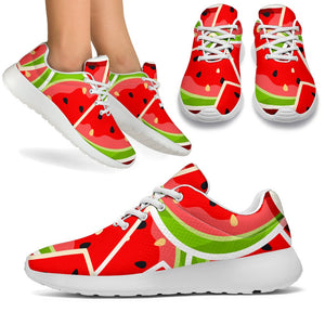 Cute Watermelon Slices Pattern Print Sport Shoes GearFrost