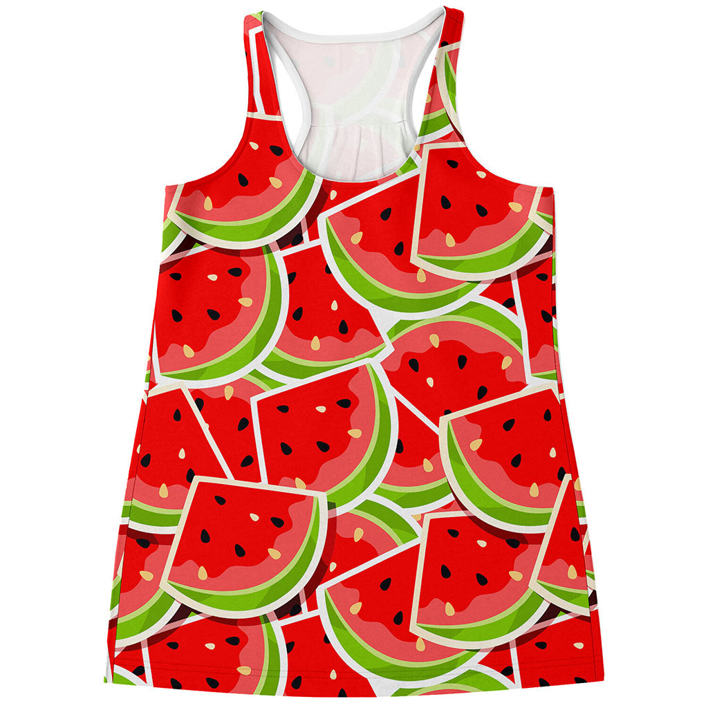 Cute Watermelon Slices Pattern Print Women's Racerback Tank Top