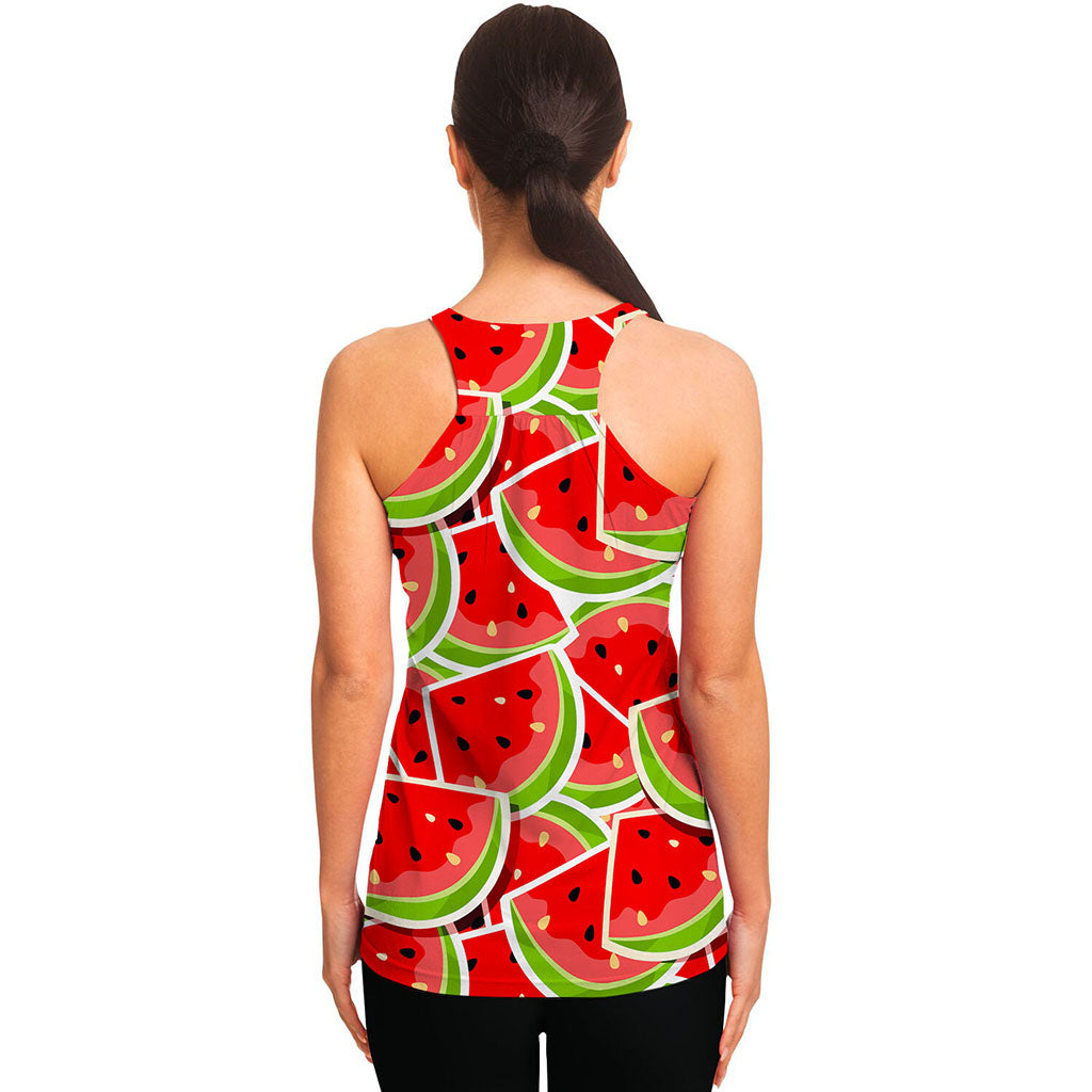 Cute Watermelon Slices Pattern Print Women's Racerback Tank Top