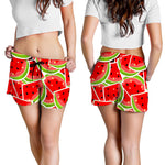 Cute Watermelon Slices Pattern Print Women's Shorts