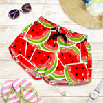 Cute Watermelon Slices Pattern Print Women's Shorts