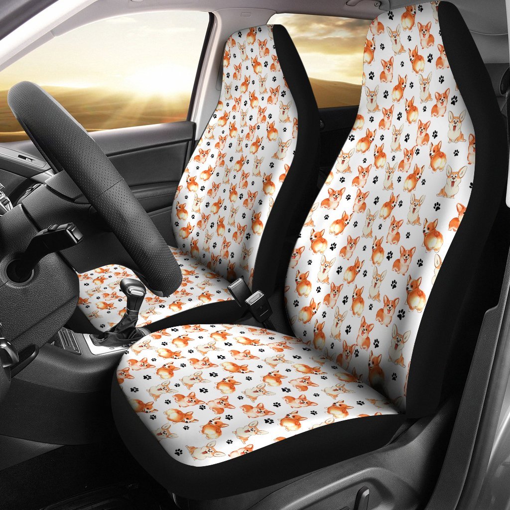 Cute Welsh Corgi Universal Fit Car Seat Covers GearFrost