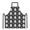 Cute White And Grey Owl Pattern Print Apron