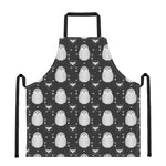 Cute White And Grey Owl Pattern Print Apron