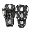 Cute White And Grey Owl Pattern Print Boxing Gloves