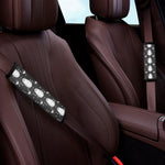 Cute White And Grey Owl Pattern Print Car Seat Belt Covers