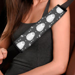 Cute White And Grey Owl Pattern Print Car Seat Belt Covers