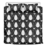 Cute White And Grey Owl Pattern Print Duvet Cover Bedding Set
