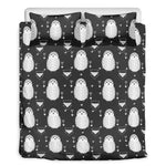 Cute White And Grey Owl Pattern Print Duvet Cover Bedding Set