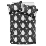 Cute White And Grey Owl Pattern Print Duvet Cover Bedding Set