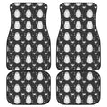 Cute White And Grey Owl Pattern Print Front and Back Car Floor Mats