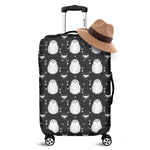 Cute White And Grey Owl Pattern Print Luggage Cover