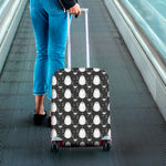 Cute White And Grey Owl Pattern Print Luggage Cover