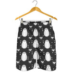 Cute White And Grey Owl Pattern Print Men's Shorts