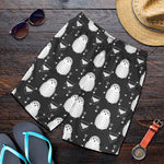 Cute White And Grey Owl Pattern Print Men's Shorts