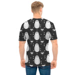 Cute White And Grey Owl Pattern Print Men's T-Shirt