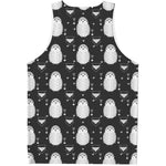 Cute White And Grey Owl Pattern Print Men's Tank Top