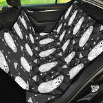 Cute White And Grey Owl Pattern Print Pet Car Back Seat Cover