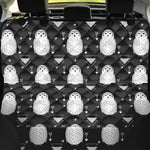 Cute White And Grey Owl Pattern Print Pet Car Back Seat Cover