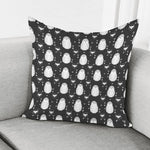 Cute White And Grey Owl Pattern Print Pillow Cover