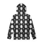 Cute White And Grey Owl Pattern Print Pullover Hoodie